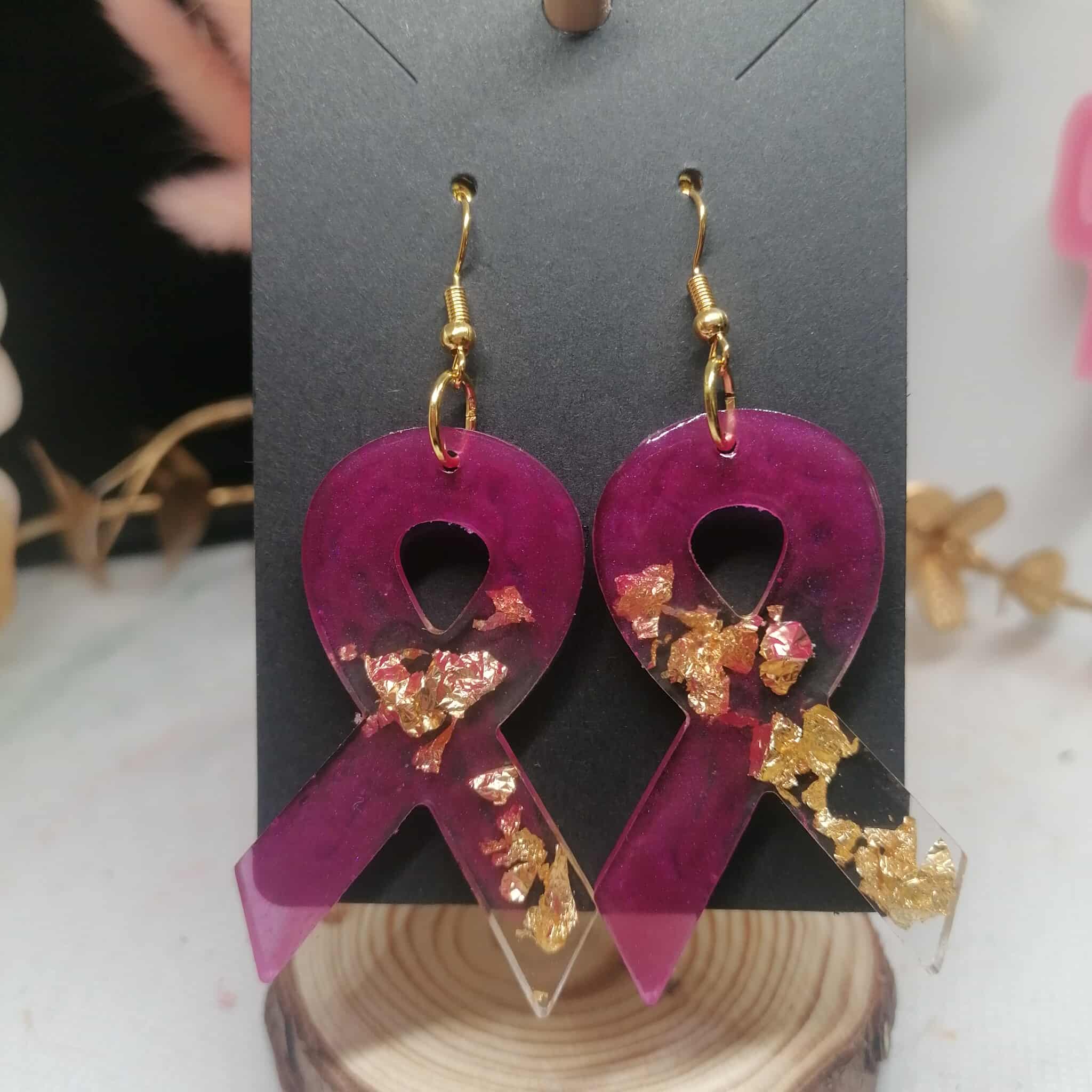 Boucles d'oreilles "Octobre rose"